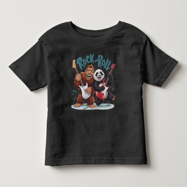 Rock and roll BigFoot och Panda Sylt T Shirt (Framsida)