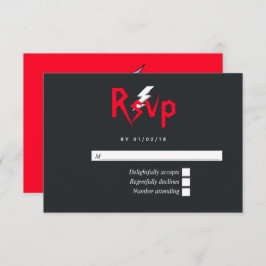 Rock and roll Bröllop Monogram OSA Kort