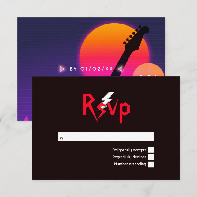 Rock and roll Bröllop OSA Kort (Fram/baksida)