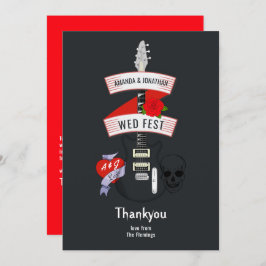 Rock and roll Bröllop Tack Kort