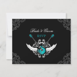Rock and roll Bröllop Teal Black OSA kort