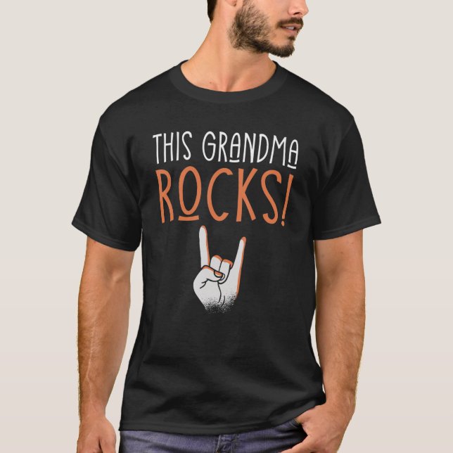 Rock and roll Denna mormor Sten Rocker Granny T Shirt (Framsida)
