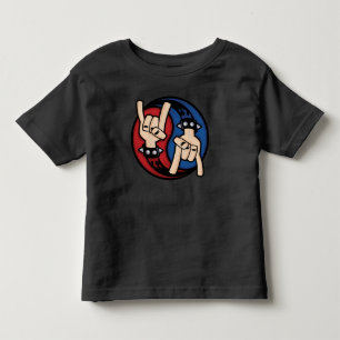 Rock and Roll Djävulshorn Yin Yang T Shirt