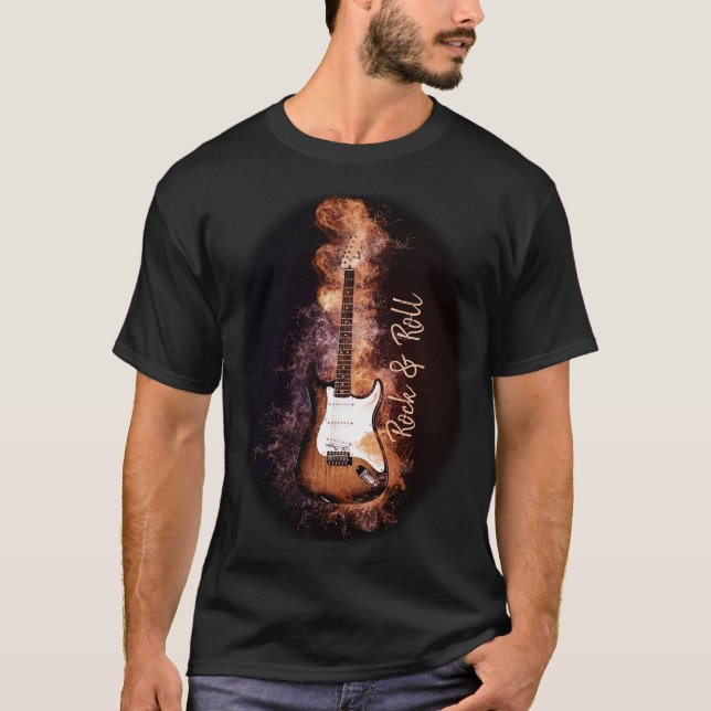 Rock and roll Electric Guitar Rock and roll T Shirt (Framsida)