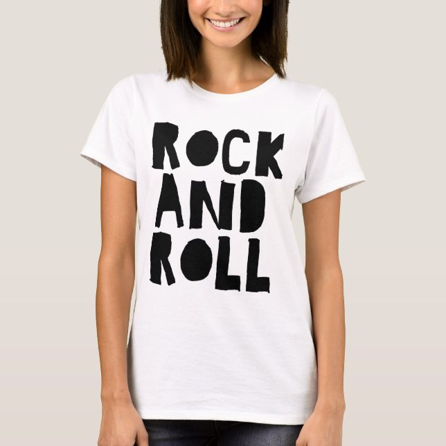 rock and roll fet stil logodesign t shirt (Framsida)