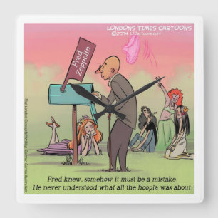 rock and roll Fred Funny Fyrkantig Klocka