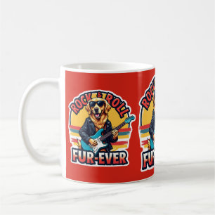 Rock and Roll Fur-Ever Golden Retriever Hund  Kaffemugg