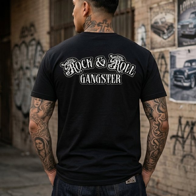 Rock and Roll Gangster  bakhuvud T Shirt (Rock and Roll Gangster T-Shirt)