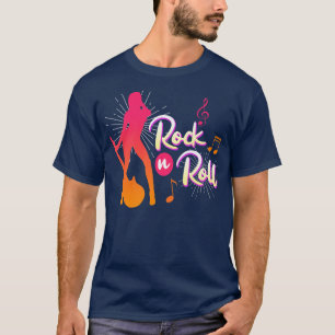 Rock and roll Girl Womenuitar Guitarist Sten mu T Shirt