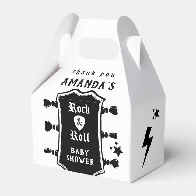 Rock and Roll Gitarr Baby Shower Presentaskar (Framsidan Sidan)