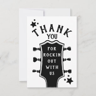 Rock and Roll Gitarr Baby Shower Tack Kort