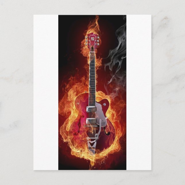 Rock and roll gitarr vykort (Framsida)