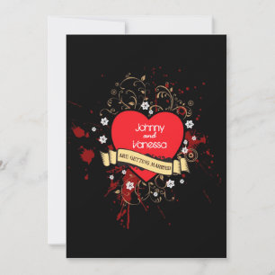 Rock and roll grungy Heart (Brown) Inbjudningar