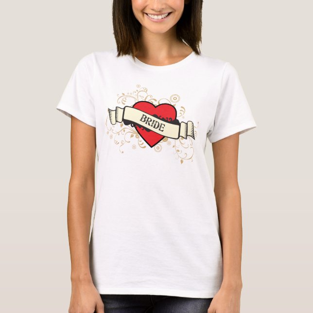 Rock and roll Grungy Heart T-shirt (Framsida)