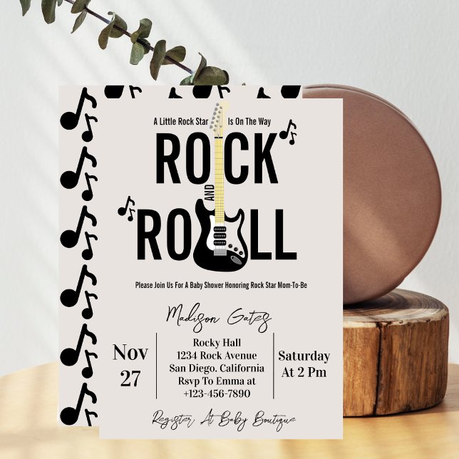 Rock and roll Guitar Baby Shower Inbjudningar (Skapare uppladdad)