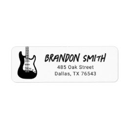 Rock and roll Guitar Birthday Returadress Etikett