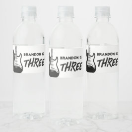 Rock and roll Guitar Birthday Vattenflaskor Etikett