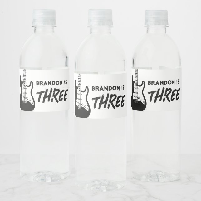 Rock and roll Guitar Birthday Vattenflaskor Etikett (Flaskor)