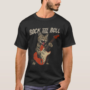 Rock and roll Guitar Cat Vintage Sten Guitarist Ca T Shirt