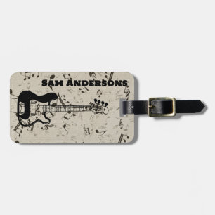 Rock and roll Guitar Ljud Wave Bagagebricka