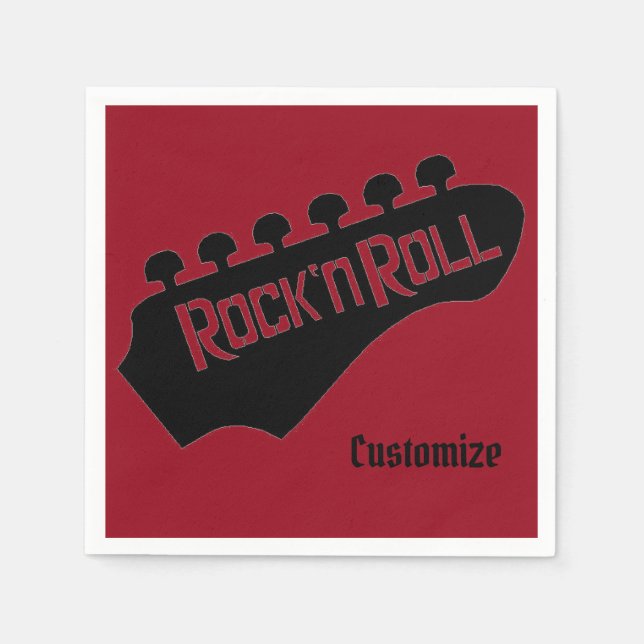 Rock and roll Guitar Personlig Napkins Pappersservett (Framsidan)