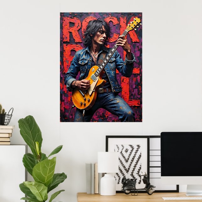 Rock and roll Guitarist Poster (Hemmakontoret)