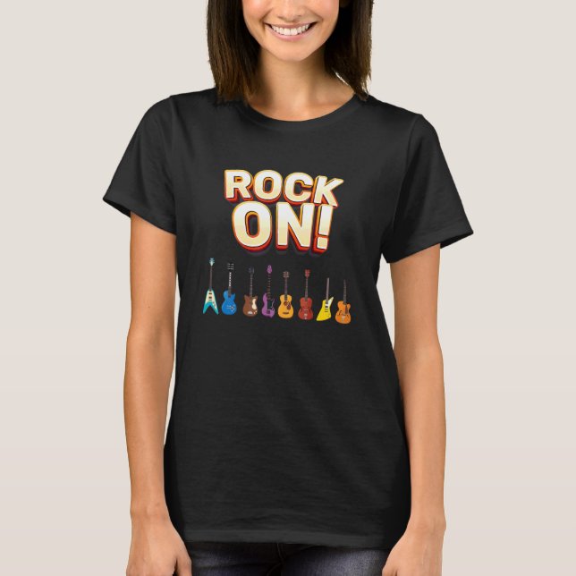 Rock and roll Guitars T Shirt (Framsida)