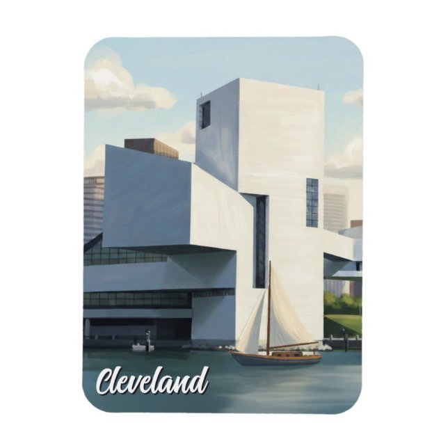 Rock and Roll Hall of Fame i Cleveland Ohio Magnet (Vertikal)