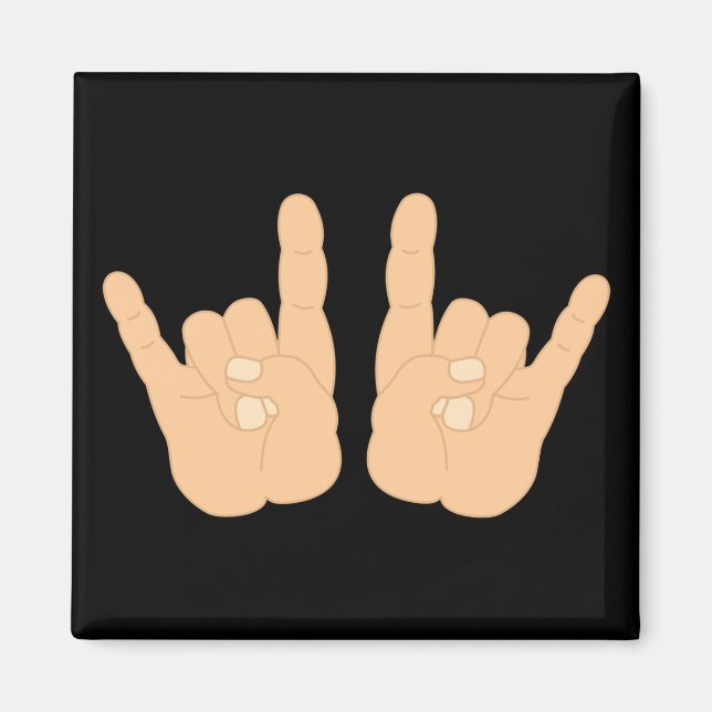 Rock and roll Hand-tecken Magnet (Framsidan)