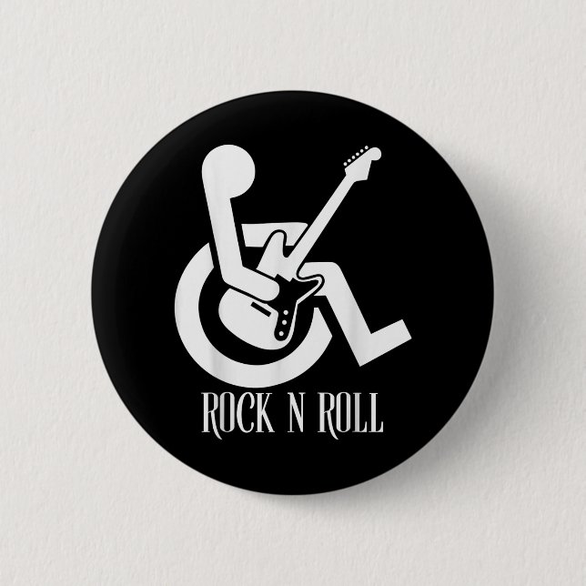 Rock and roll Handicap Parking Funny Acoustic Guit Knapp (Framsida)
