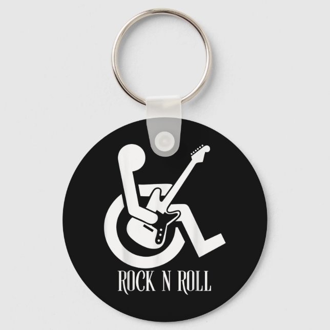 Rock and roll Handicap Parking Funny Acoustic Guit Nyckelring (Framsida)