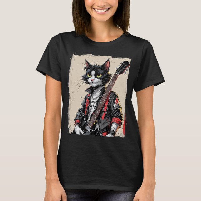 Rock and Roll Katt T Shirt (Framsida)