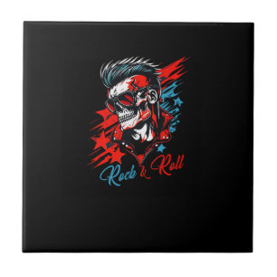 rock and roll konst för tshirt kakelplatta