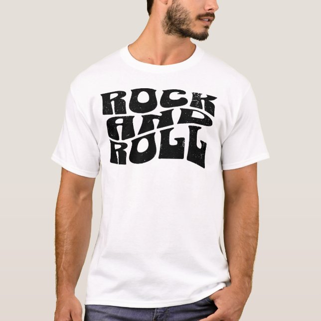 Rock and Roll logo designT-Shirt T Shirt (Framsida)