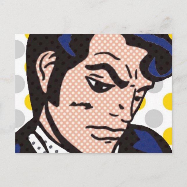 rock and roll Man Pop Art-vykort Vykort (Framsida)