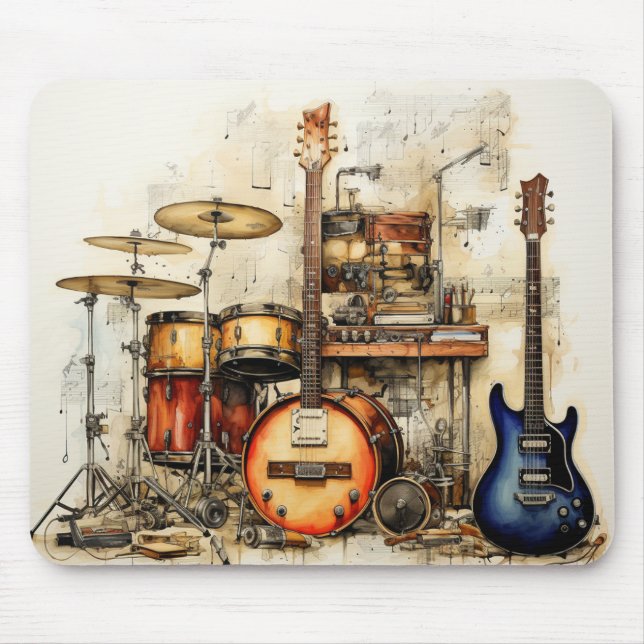 Rock and roll Music Drums Guitar Symbols Musmatta (Framsidan)