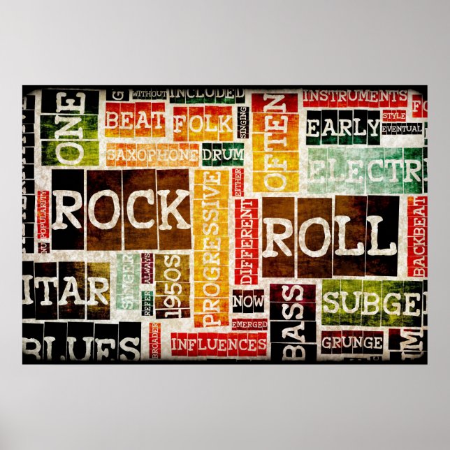 Rock and roll Music Poster konst som bakgrund (Framsidan)