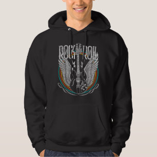 Rock And Roll Musik Gitarr Hoodie