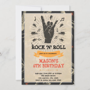 Rock and roll musikdansinbjudan spara datumet