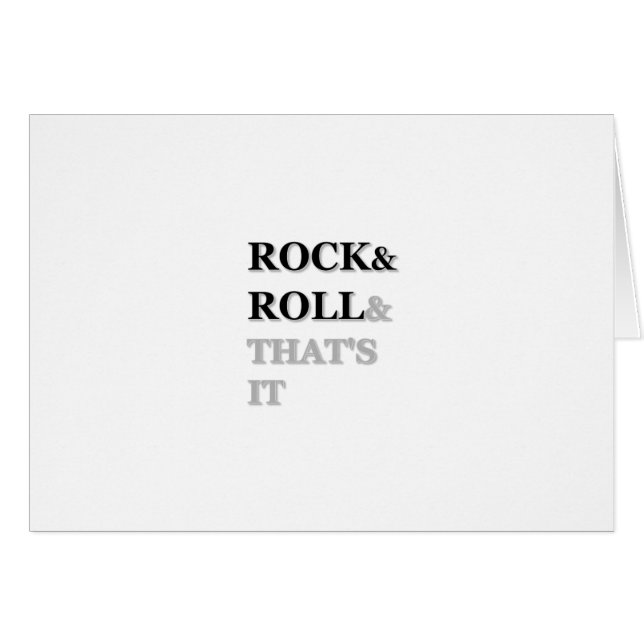 Rock and roll och det är det hälsningskort (Framsidan Horizontal)