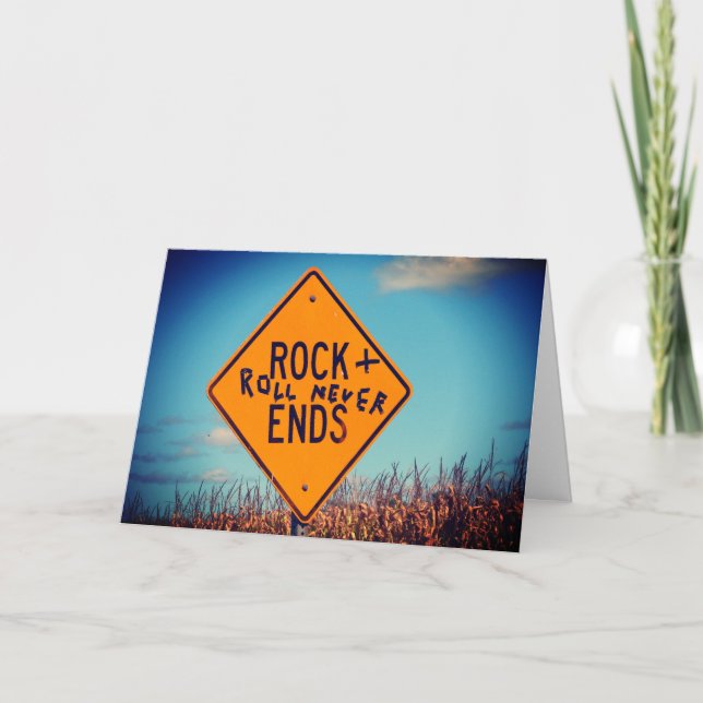 Rock and roll och Grattis på födelsedagen Kort (Framsida)