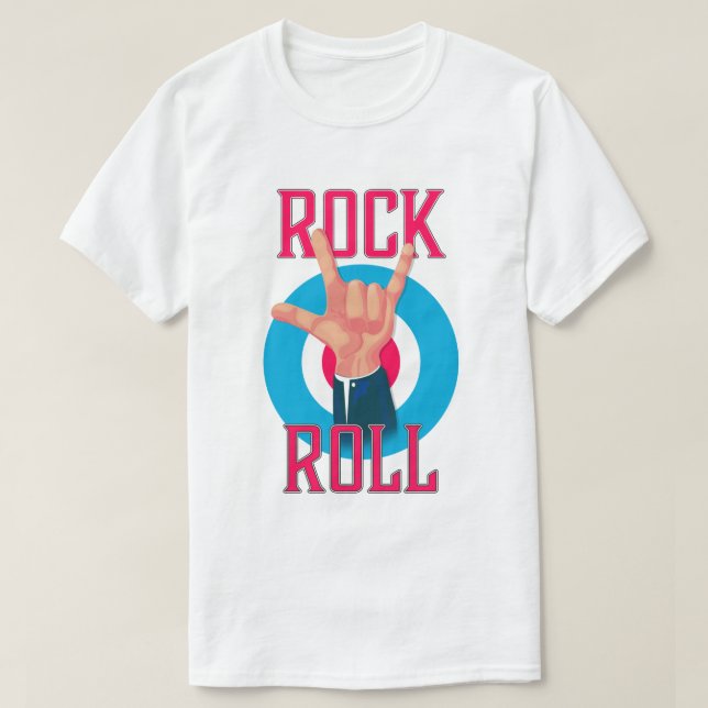 Rock and roll Ondskans horn T Shirt (Design framsida)