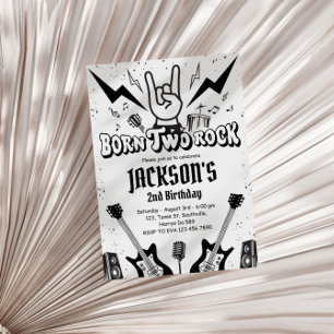 Rock and roll Party Born 2 Sten Inbjudningar