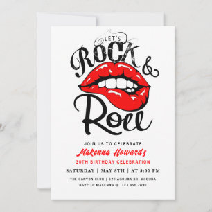 Rock and roll Party, Sten & Roll BIRTHDAY Inbjudningar