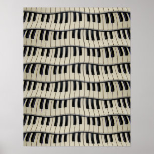 Rock and roll Piano Nycklar Poster