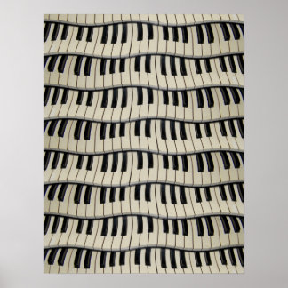 Rock and roll Piano Nycklar Poster
