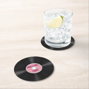 rock and roll-post underlägg papper rund