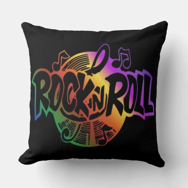 Rock and roll Rainbow Music Theme Dekorativ kudde (Framsida)