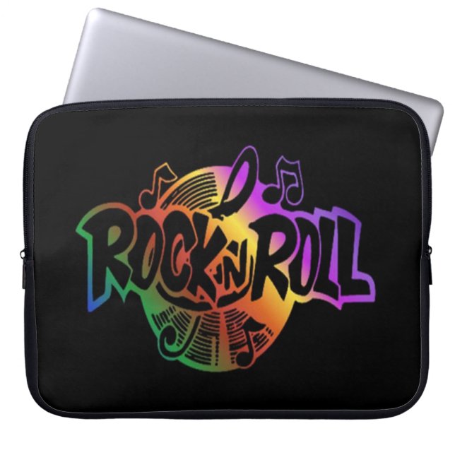 Rock and roll Rainbow Music Theme Laptop sleeve (Framsidan)