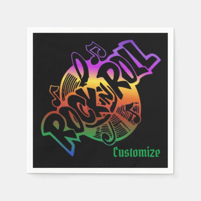 Rock and roll Rainbow Music Theme Pappersservett (Framsidan)